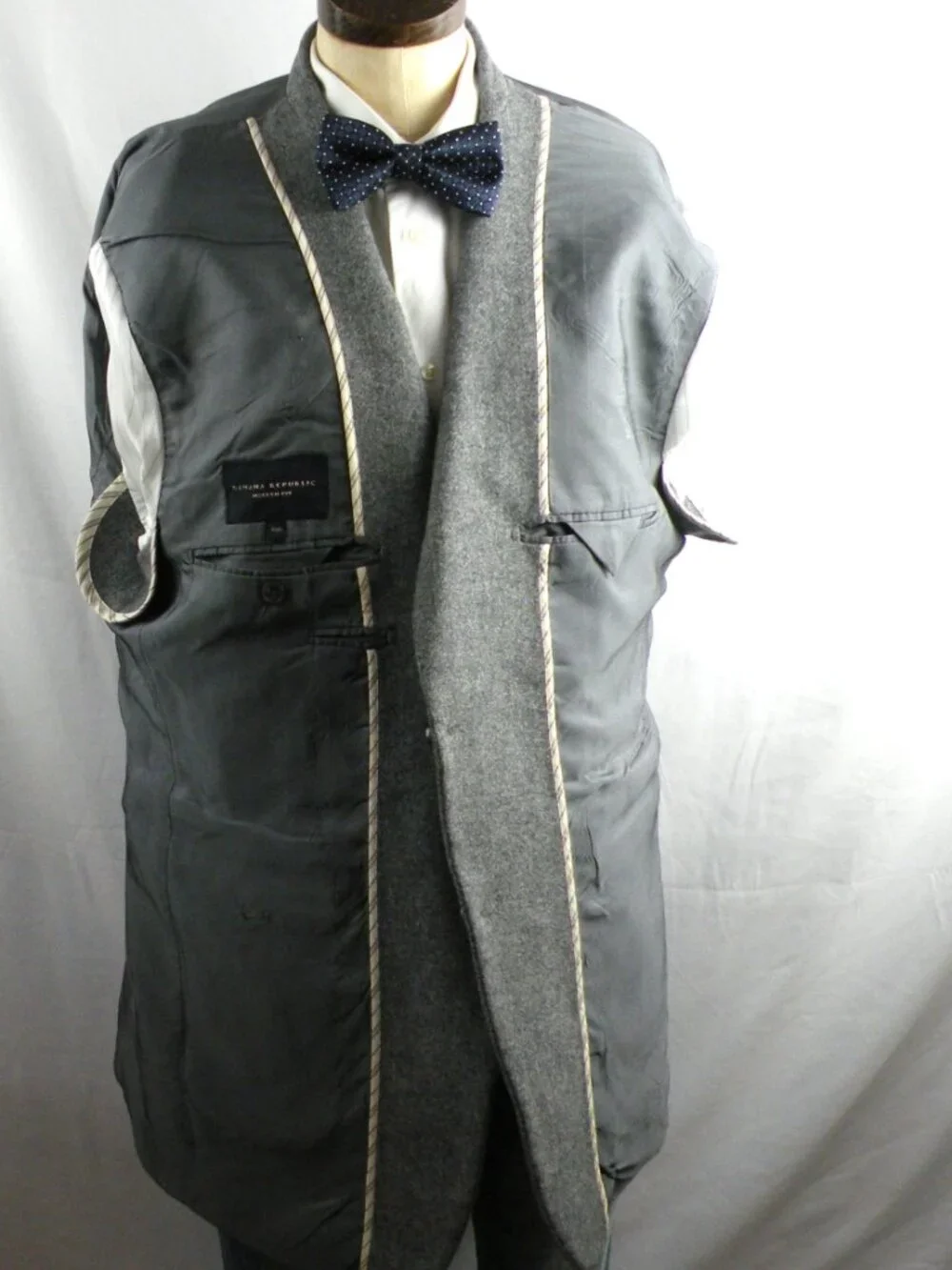 Banana Republic Mens Grey 100% Wool Modern Fit Blazer Sport Coat 44R
